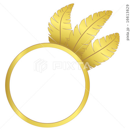 Gold frame ring with feathers 16613629