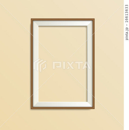 wooden frame isolated on beige 16613633