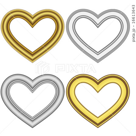Four hearts love frames isolated on white 16613643