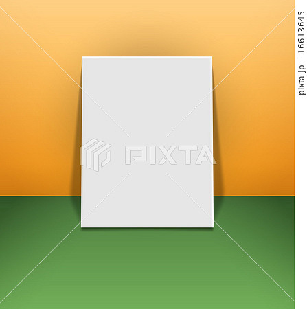 Blank photo frame canvas on green and orange 16613645