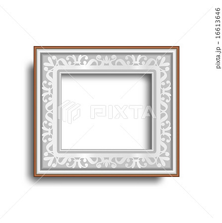 Silver frame with ornament isolated on white Silver frame with ornament isolated on white 16613646