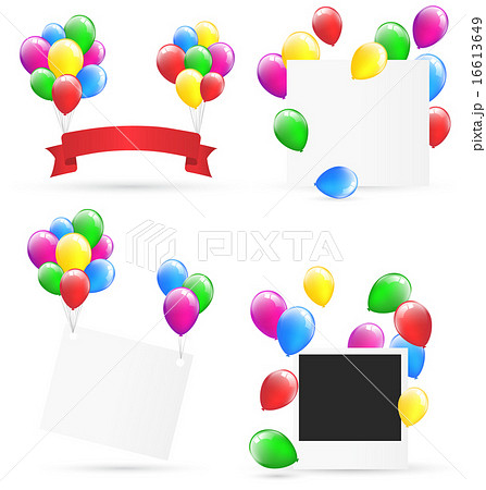 Festive frames with bright air balls on white Festive frames with bright air balls on white 16613649