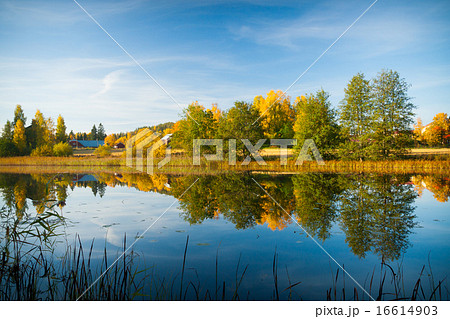 Calm water autumn nature reflection Calm water autumn nature reflection 16614903