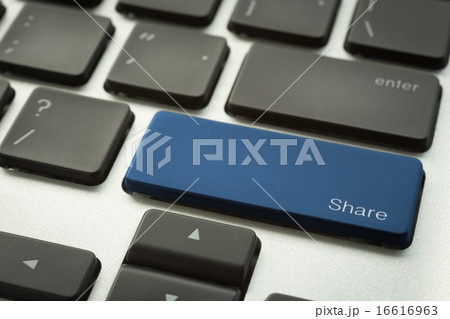 Computer keyboard with typographic SHARE button 16616963