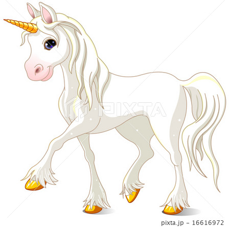 Beautiful White Unicornのイラスト素材