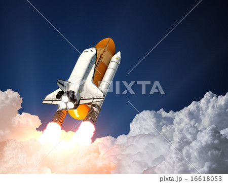 Space Shuttle Launch. 3D Scene. 16618053