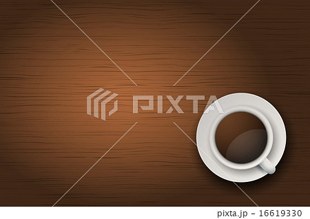 Cup of coffee or tea on the table dark wood 16619330
