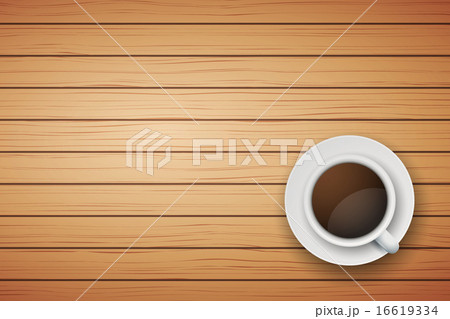 Cup of coffee or tea on the table dark wood 16619334