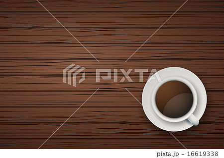 Cup of coffee or tea on the table dark wood 16619338