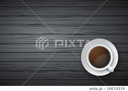 Cup of coffee or tea on the table dark wood 16619339