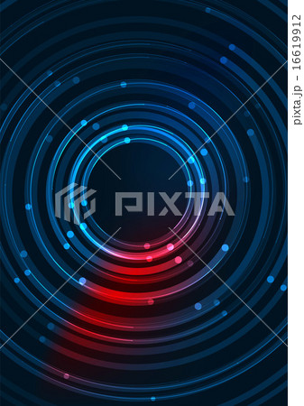 Abstract color glowing lines in dark space with stars and light effects - futuristic circle Abstract color glowing lines in dark space with stars and light effects - futuristic circle 16619912