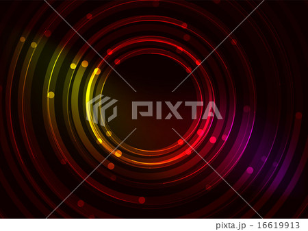 Abstract color glowing lines in dark space with stars and light effects - futuristic circle Abstract color glowing lines in dark space with stars and light effects - futuristic circle 16619913
