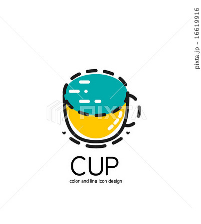 Color line icon for flat design. Cup Color line icon for flat design. Cup 16619916