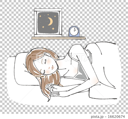 すこやかに眠る女性イラスト すこやかに眠る女性イラスト 16620674