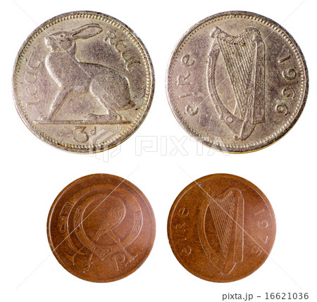 two old rare irish coins 16621036