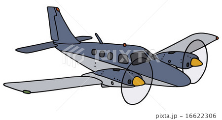 Blue small twin-engine airplane 16622306