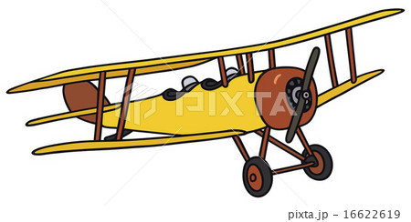 Yellow biplane 16622619
