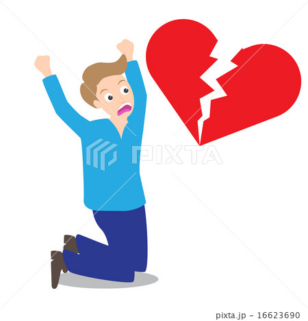 Sad man with broken heart shape 16623690