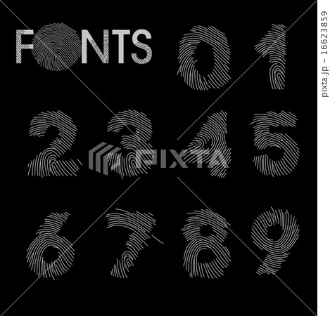 Finger print numbers best font vector Finger print numbers best font vector 16623859