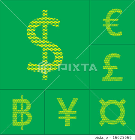 Currency symbol dollar, euro, yen, pound, baht Currency symbol dollar, euro, yen, pound, baht 16625669
