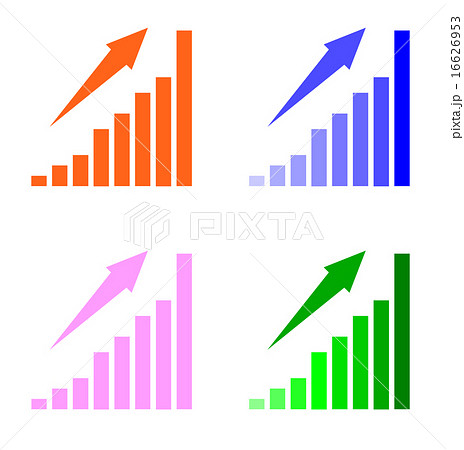 矢印とグラフのイラスト素材