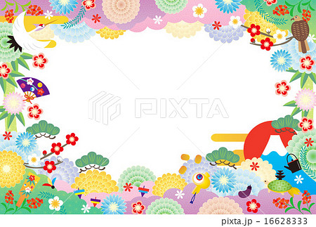 背景素材(ヨコ)-初春と縁起物と猿のイメージ 背景素材(ヨコ)-初春と縁起物と猿のイメージ 16628333