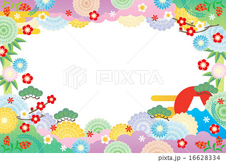 背景素材(ヨコ)-初春と縁起物と猿のイメージ 背景素材(ヨコ)-初春と縁起物と猿のイメージ 16628334