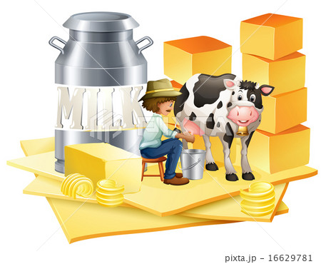 Dairy farmer with cheese Dairy farmer with cheese 16629781