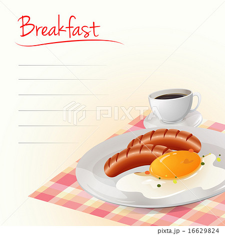 Breakfast with eggs and coffee 16629824