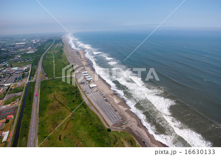 長生一松海水浴場付近を空撮 長生一松海水浴場付近を空撮 16630133