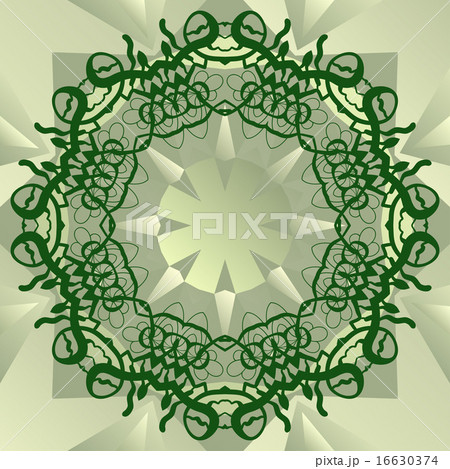 Green stylized mandala blank center for ext banner vector 16630374
