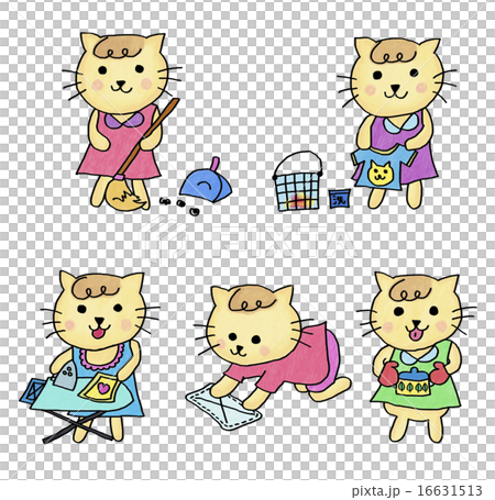 Cats doing housework Cats doing housework 16631513