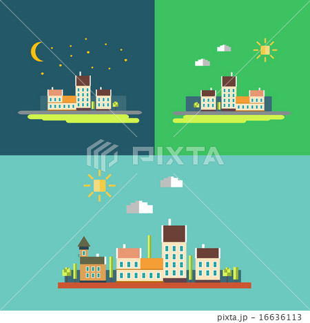 Color flat contours of the urban landscape 16636113