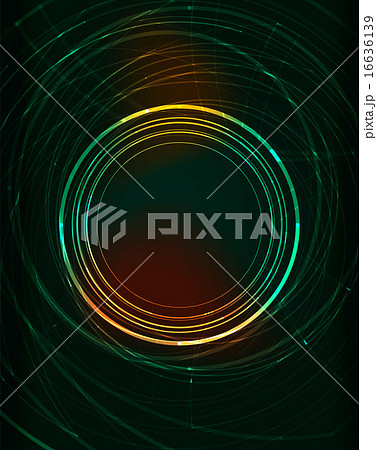 Glowing circle in dark space 16636139