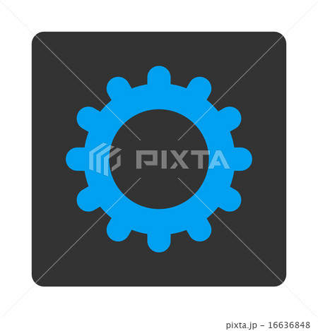 Gear flat blue and gray colors rounded button Gear flat blue and gray colors rounded button 16636848
