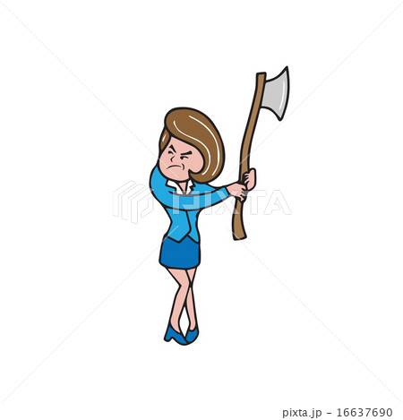 Businesswoman with axe 16637690