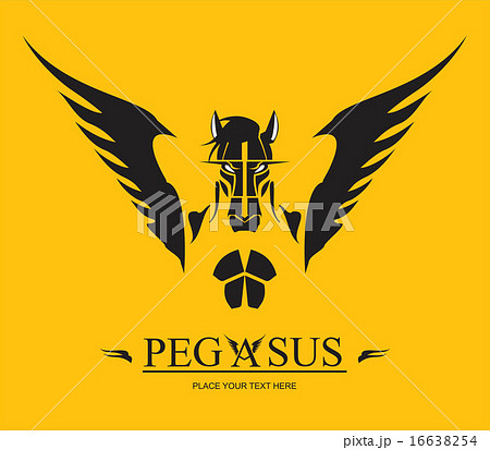 Pegasus Horse Head on the yellow background Pegasus Horse Head on the yellow background 16638254
