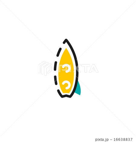 Color line icon for flat design. Surf board 16638837