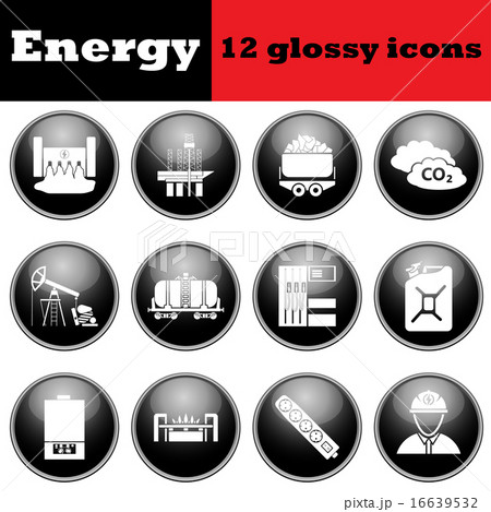 Set of energy glossy icons 16639532