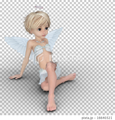 Cute angel deformed perming3DCG illustrations material Cute angel deformed perming3DCG illustrations material 16640321