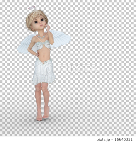 可愛い天使　デフォルメ　perming3DCGイラスト素材 16640331