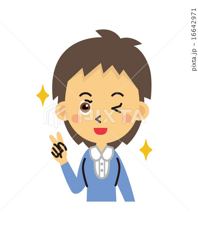 ショートカットの女性【三頭身・シリーズ】 ショートカットの女性【三頭身・シリーズ】 16642971