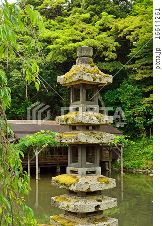 金沢散歩：兼六園　瓢池・海石塔 16644261