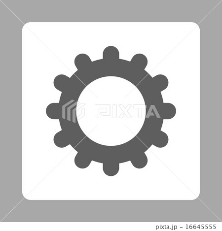 Gear flat dark gray and white colors rounded button 16645555