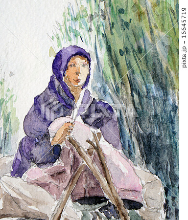 イスラムの女性　スケッチ画 16645719
