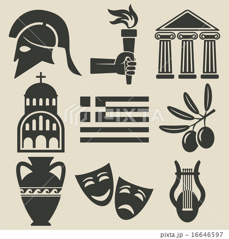 Greece symbol icons set Greece symbol icons set 16646597