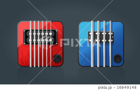 Vector electric guitar icons for music software 16649148