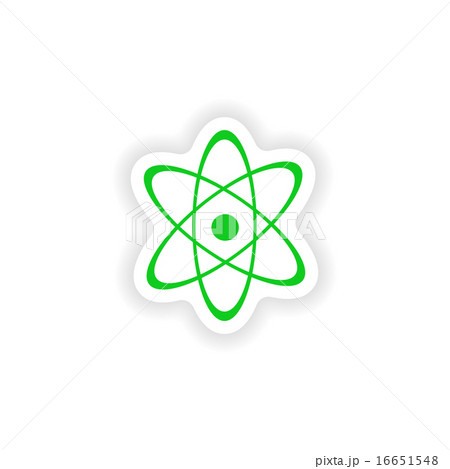 icon sticker realistic design on paper atom 16651548