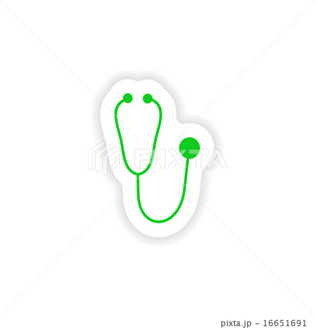 icon sticker realistic design on paper stethoscope 16651691