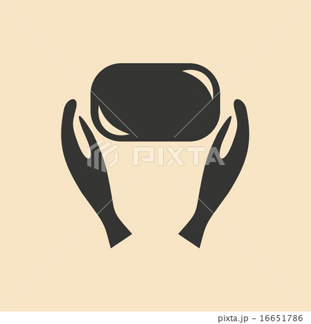 Flat in black and white mobile application hand hygiene Flat in black and white mobile application hand hygiene 16651786